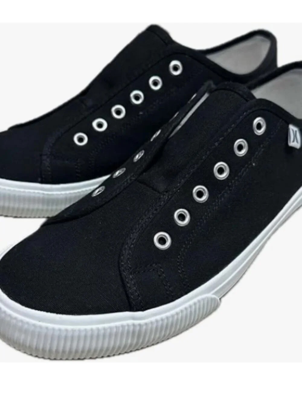 Hurley Chloe Canvas Low Top‎ Slip On Sneakers Black 1676560 Womens Size 9